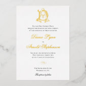 Goudfolie AD Monogram of DA Monogram Folie Uitnodiging (Voorkant)