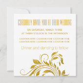 Goudfolie ampersand bloeien bloemenbruiloft kaart (Achterkant)