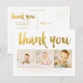 Goudfolie Baby Dank u Foto Lijst Briefkaart (Voorkant / Achterkant)