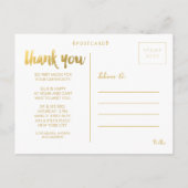 Goudfolie Baby Dank u Foto Lijst Briefkaart (Achterkant)