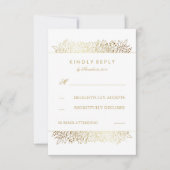 Goudfolie Baby's Breath Bloemen Bruiloft RSVP Kaar (Voorkant)