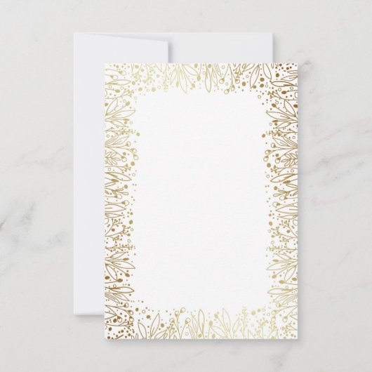 Goudfolie Baby's Breath Bloemen Bruiloft RSVP Kaar (Achterkant)