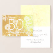Goudfolie Bloemen 50ste bruiloft Jubileum Kaart (Display)