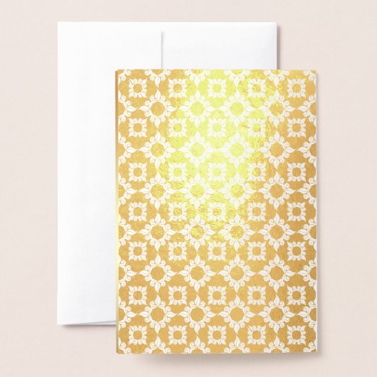 Goudfolie Bloemen Foto Blauw Bruiloft Uitnodiging (Met envelop)