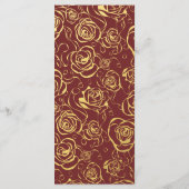 Goudfolie Bloemen op Bourgogne Menu (Achterkant)