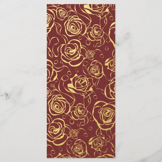 Goudfolie Bloemen op Bourgogne Menu (Achterkant)