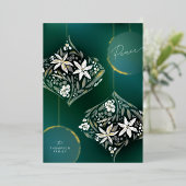 Goudfolie Bloemen Ornament Non-foto Folie Feestdagenkaart (Staand Voorkant)