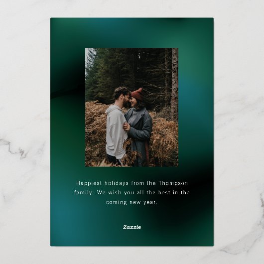 Goudfolie Bloemen Ornament Non-foto Folie Feestdagenkaart (Achterkant)