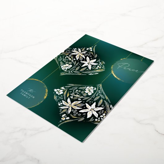 Goudfolie Bloemen Ornament Non-foto Folie Feestdagenkaart (Gedraaid)