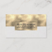goudfolie | Canvas Witte textuur Visitekaartje (Achterkant)