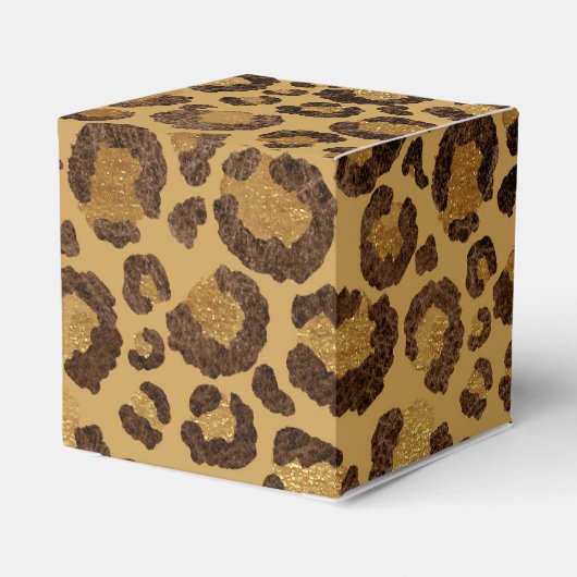 Goudfolie Cheetah Pattern Oerwoud Verjaardagsfeest Bedankdoosjes (Achterkant)