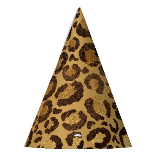 Goudfolie Cheetah Pattern Oerwoud Verjaardagsfeest Feesthoedjes (Links)