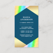 Goudfolie Confetti Blue Duster Cleaning Service Visitekaartje (Achterkant)