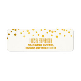Goudfolie Confetti Bruiloft Retour Etiket
