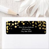 Goudfolie Confetti Elegante zwarte Adresetiketten Etiket (Insitu)