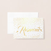 Goudfolie Confetti Gereserveerd Folie Kaarten (Voorkant met envelop)