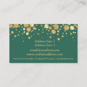 Goudfolie Confetti op groen Visitekaartje (Achterkant)
