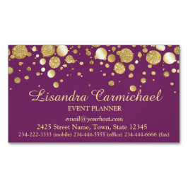 Goudfolie Confetti op pruim magnetisch Visitekaart Visitekaartje