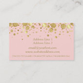 Goudfolie Confetti op roze Visitekaartje (Achterkant)