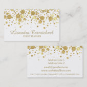 Goudfolie Confetti op wit Visitekaartje (Voorkant / Achterkant)