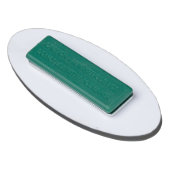 Goudfolie Confetti op zwart ovaal naamplaatje Naambadge (Achterkant)