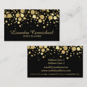 Goudfolie Confetti op zwart Visitekaartje (Voorkant / Achterkant)