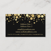 Goudfolie Confetti op zwart Visitekaartje (Achterkant)