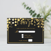 Goudfolie Confetti Stippen Bruiloft RSVP Kaart (Staand voorkant)