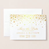 Goudfolie Confetti Stippen Bruiloft Save the Date Folie Kaarten (Voorkant met envelop)