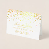 Goudfolie Confetti Stippen Bruiloft Save the Date Folie Kaarten (Voorkant)