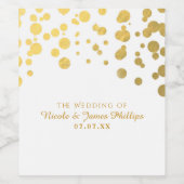 Goudfolie Confetti Stippen Elegant Bruiloft Wijn L Etiket (Enkel label)