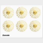 Goudfolie Confetti Stippen Glam Modern Wedding Fav Ronde Sticker (Vel)