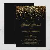 Goudfolie Confetti Stippen Zwart Bruids Brunch Kaart (Voorkant / Achterkant)