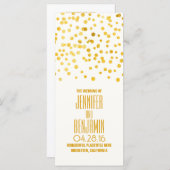 Goudfolie Confetti Trouwprogramma's Programmakaart (Voorkant / Achterkant)