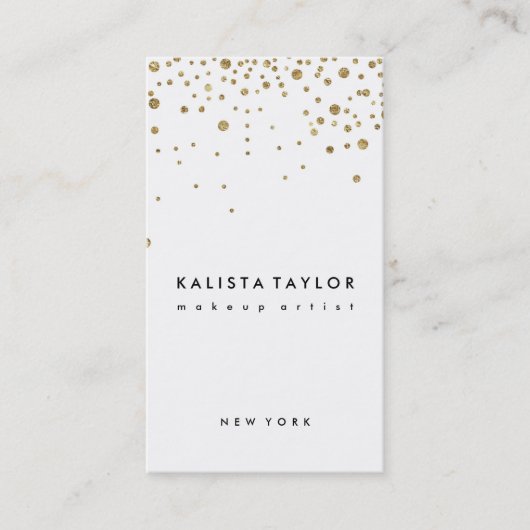 Goudfolie confetti visitekaartje (Voorkant)