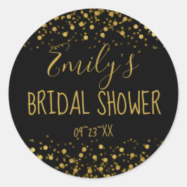 Goudfolie Confetti Vrijgezellenfeest ID455 Ronde Sticker