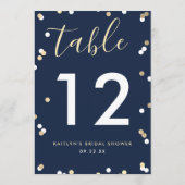 Goudfolie Confetti Vrijgezellenfeest Tafelnummer (Achterkant)