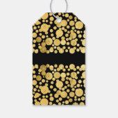 Goudfolie Confetti Zwart Bruiloft Cadeaulabel (Achterkant)