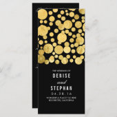 Goudfolie Confetti Zwart Bruiloft Programma's (Voorkant / Achterkant)