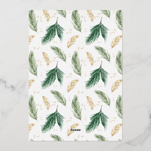 Goudfolie De oudste kerstzwarte gouden roodbruin Folie Feestdagenkaart (Achterkant)