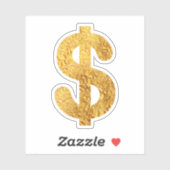 Goudfolie dollarsymbool sticker (Vel)
