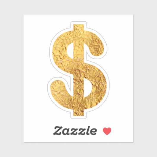Goudfolie dollarsymbool sticker (Vel)