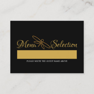 goudfolie Dragonfly bruiloft Menu Selectie