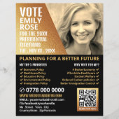 Goudfolie Effect Politieke Campagnevoerder Adverte Flyer (Voorkant)