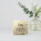 Goudfolie elegance vierkant visitekaartje (Staand voorkant)