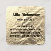 Goudfolie elegance vierkant visitekaartje (Achterkant)