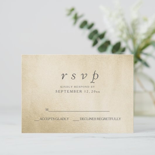 Goudfolie Elegant Modern Wedding RSVP (Staand voorkant)