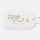 Goudfolie Elegant Script juicht wijnfles Labels Cadeaulabel (Voorkant (Horizontaal))