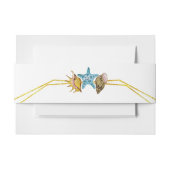 Goudfolie en zeeschildpaddenstrand bruiloft uitnodigingen wikkel (Voorkant Voorbeeld)