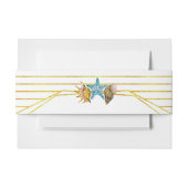 Goudfolie en zeeschildpaddenstrand bruiloft uitnodigingen wikkel (Voorkant Voorbeeld)